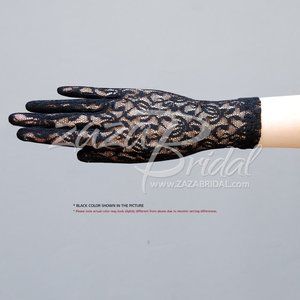 Fabulous Paisley pattern Stretch Lace Gloves Wrist Length 2BL
